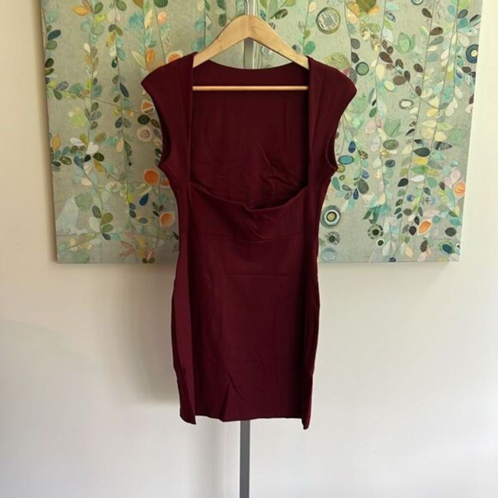 NWT Susana Monaco Open Back Mini Dress Oxblood Women's Size Medium Bodycon - Picture 6 of 12